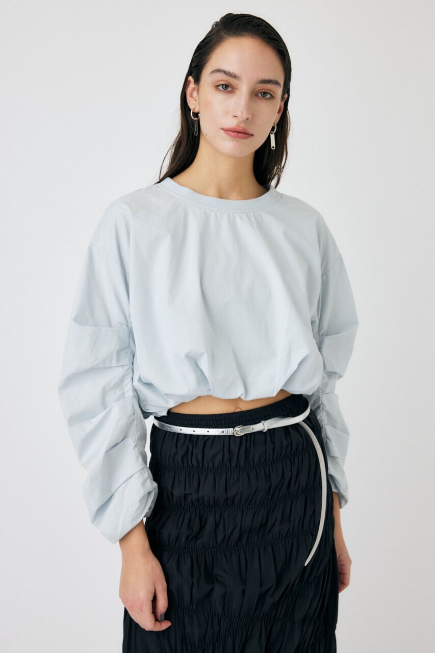 MOUSSY「SWEAT LIKE SHIRT トップス」|シャツ・ブラウス|L/BLU1