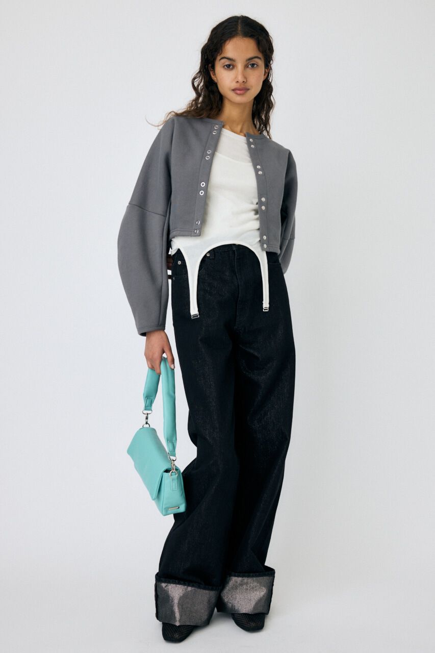 MOUSSY「CURVE SLEEVE TERRY カーディガン」|カーディガン|