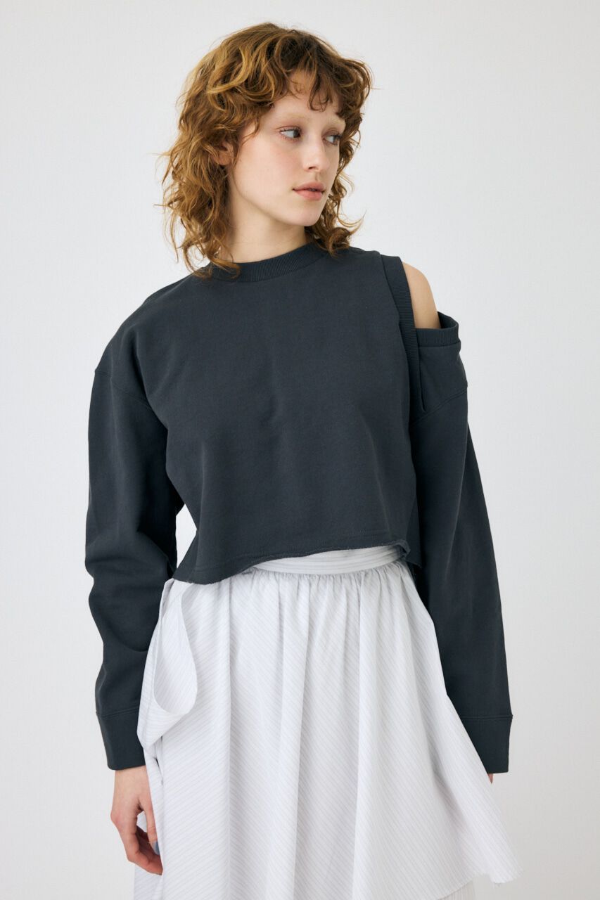 MOUSSY「SHOULDER CUT CROPPED トップス」|パーカー|