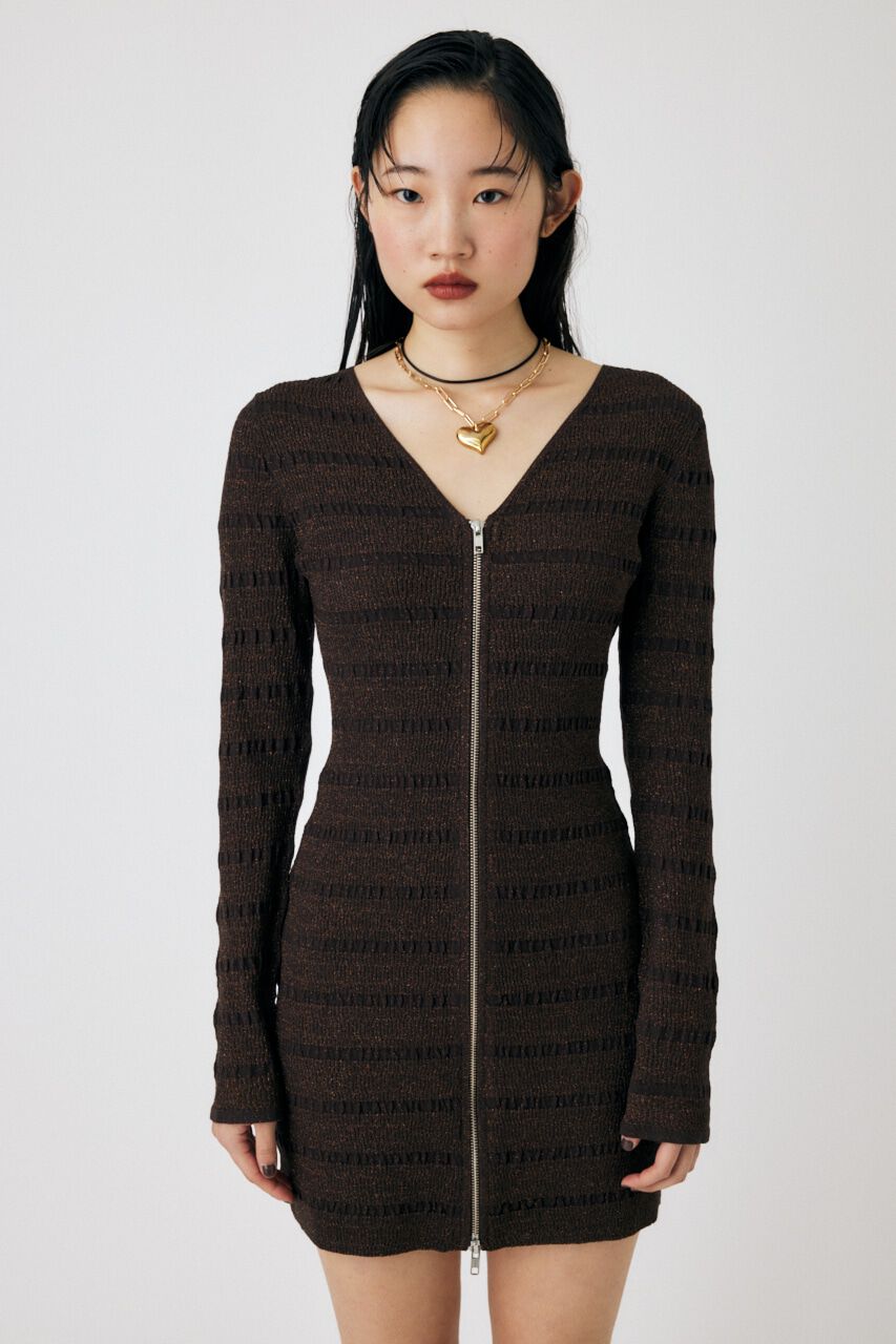 MOUSSY「OPEN STITCH KNIT MINI ドレス」|ワンピース|