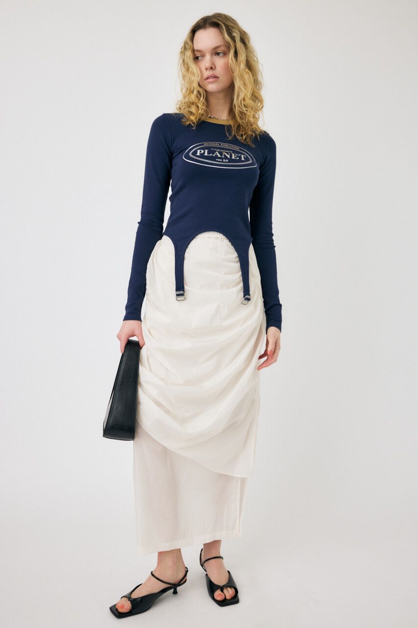 MOUSSY「DRAWSTRING GATHER スカート」|スカート|WHT