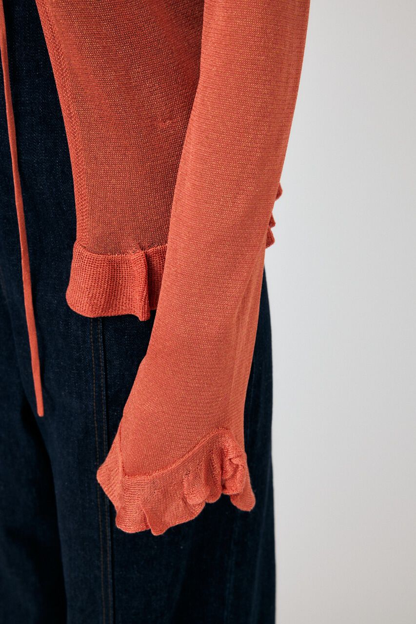 MOUSSY「OPEN NECK SHEER カーディガン」|カーディガン|