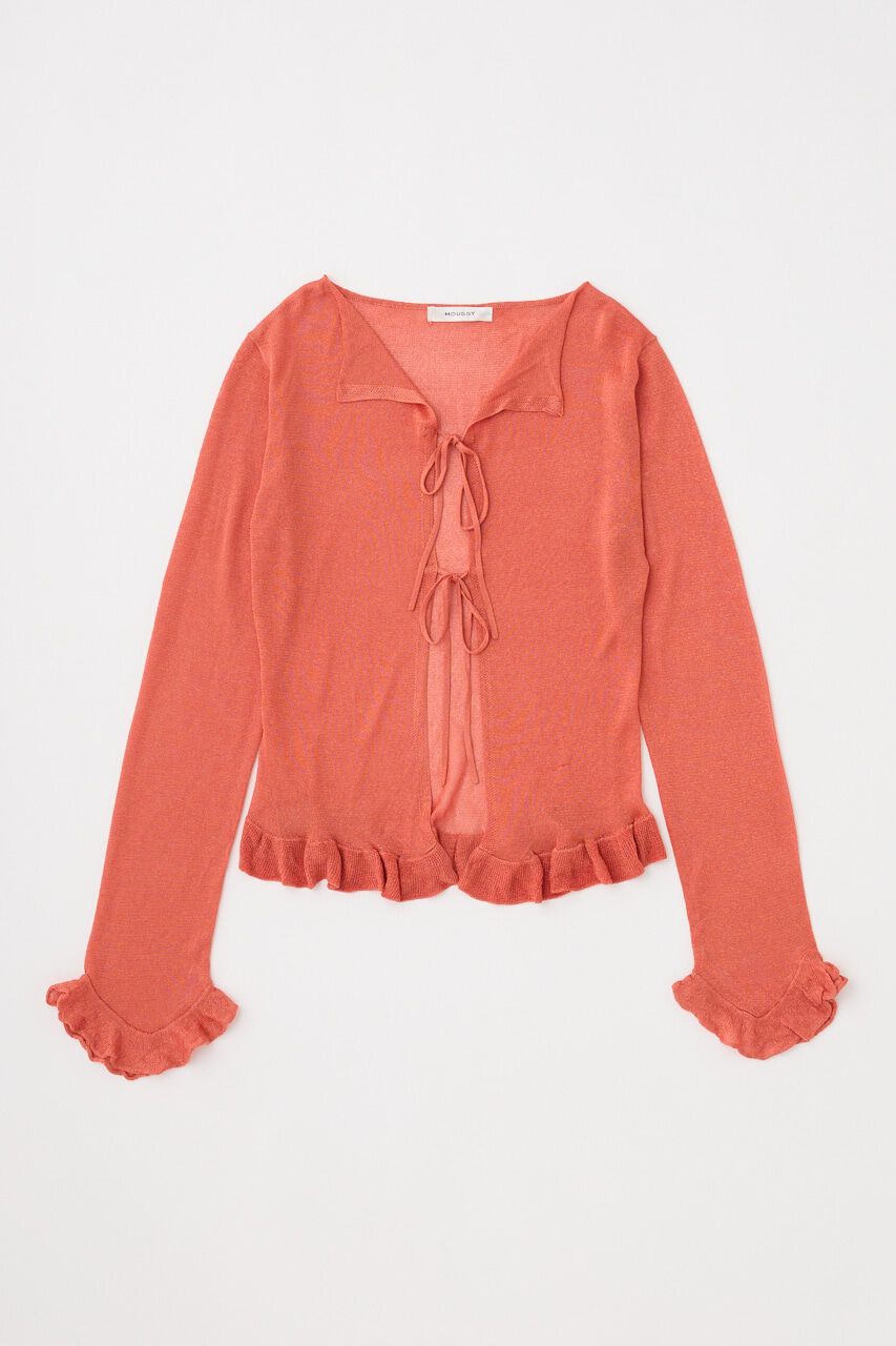 MOUSSY「OPEN NECK SHEER カーディガン」|カーディガン|