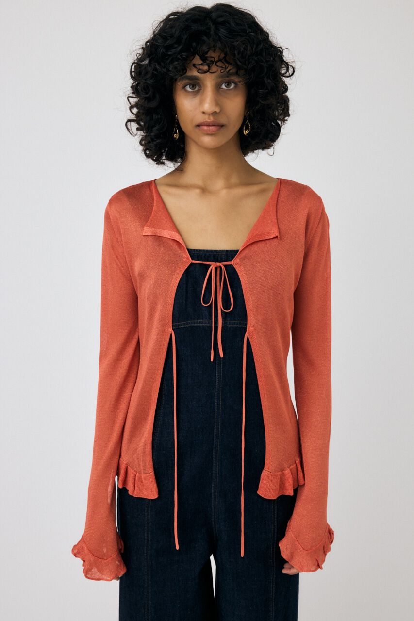 MOUSSY「OPEN NECK SHEER カーディガン」|カーディガン|