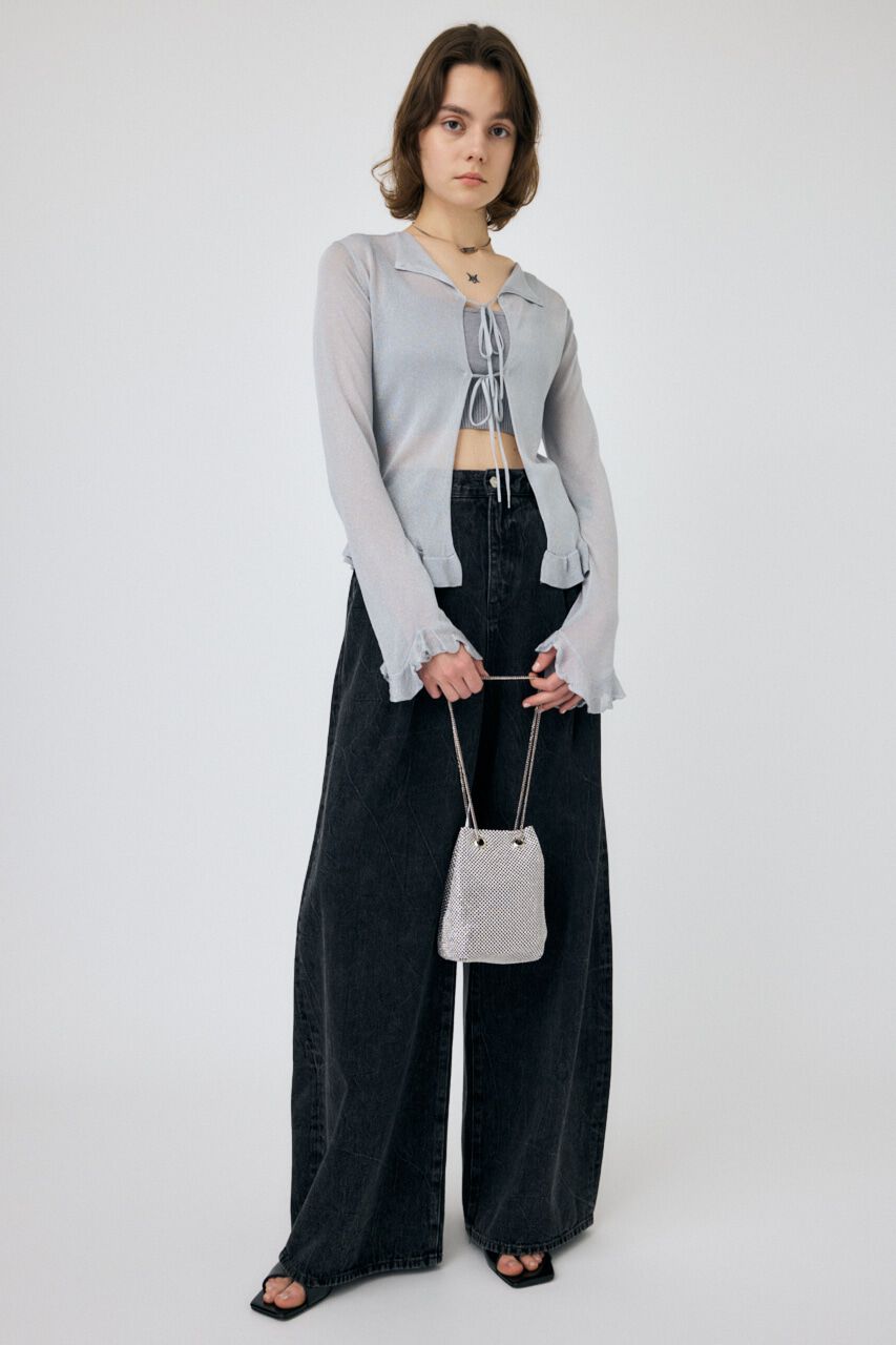 MOUSSY「OPEN NECK SHEER カーディガン」|カーディガン|