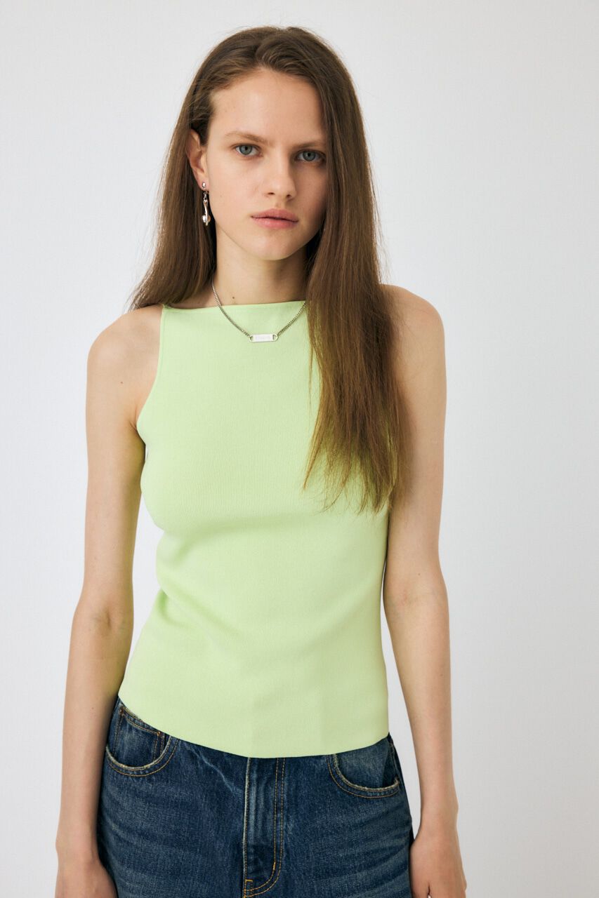 MOUSSY「SQUARE LINE ニットキャミ」|キャミソール|LIME
