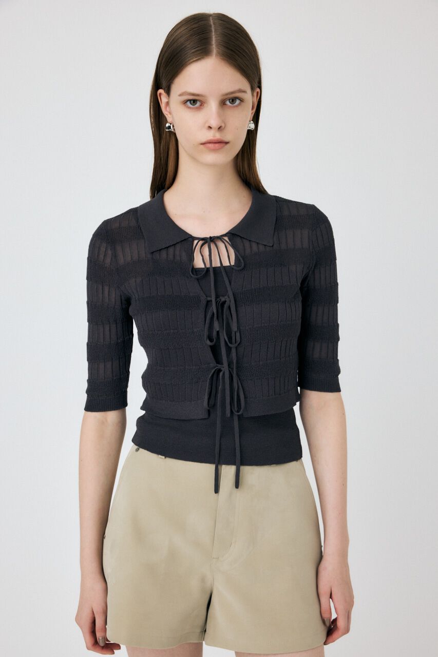 MOUSSY「KNIT CAMI & RIBBON シャツセット」|ニット・セーター|