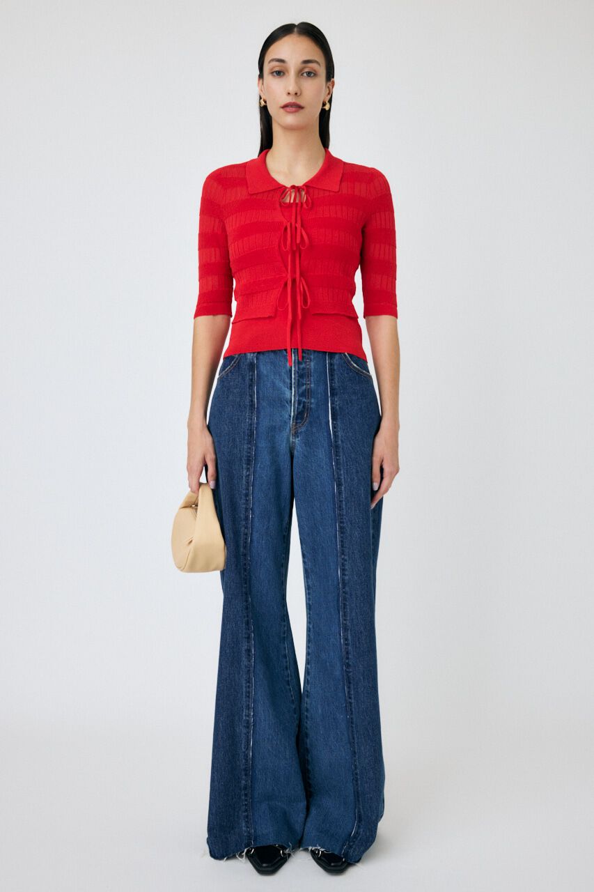 MOUSSY「KNIT CAMI & RIBBON シャツセット」|ニット・セーター|