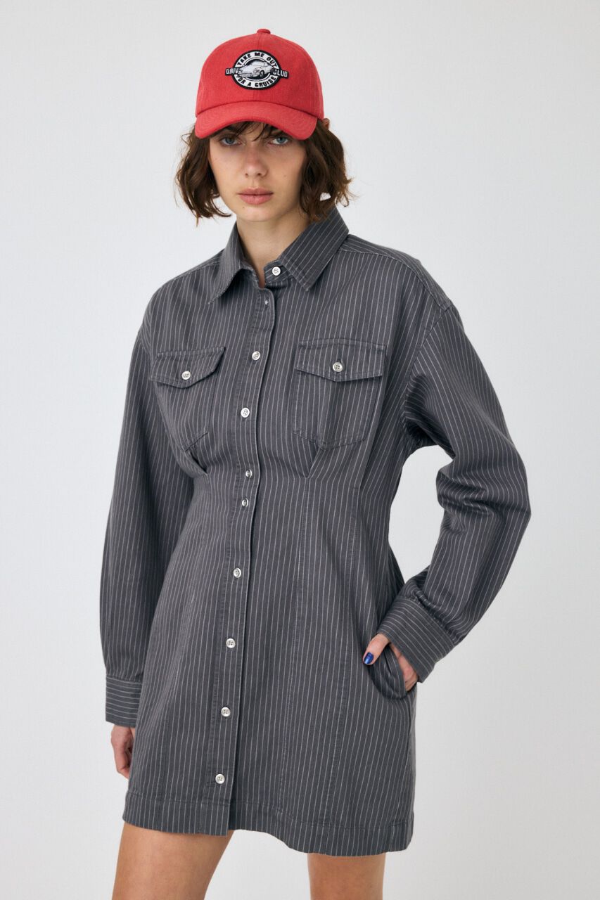 MOUSSY「WAIST TUCK ミニドレス」|ワンピース|柄GRY5