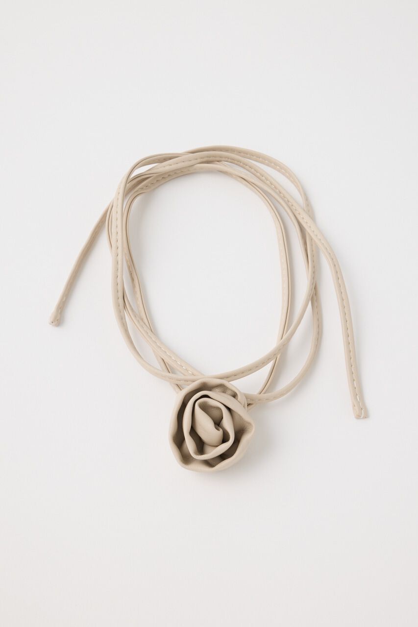 MOUSSY「ROSE CORSAGE リボン」|ネックレス|L/BEG1