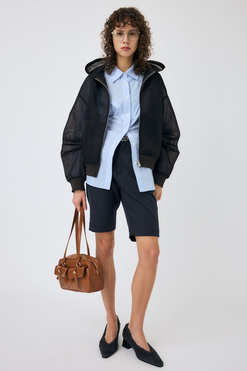 MOUSSY「SHEER CARDBOARD ジップアップフーディ」|パーカー|