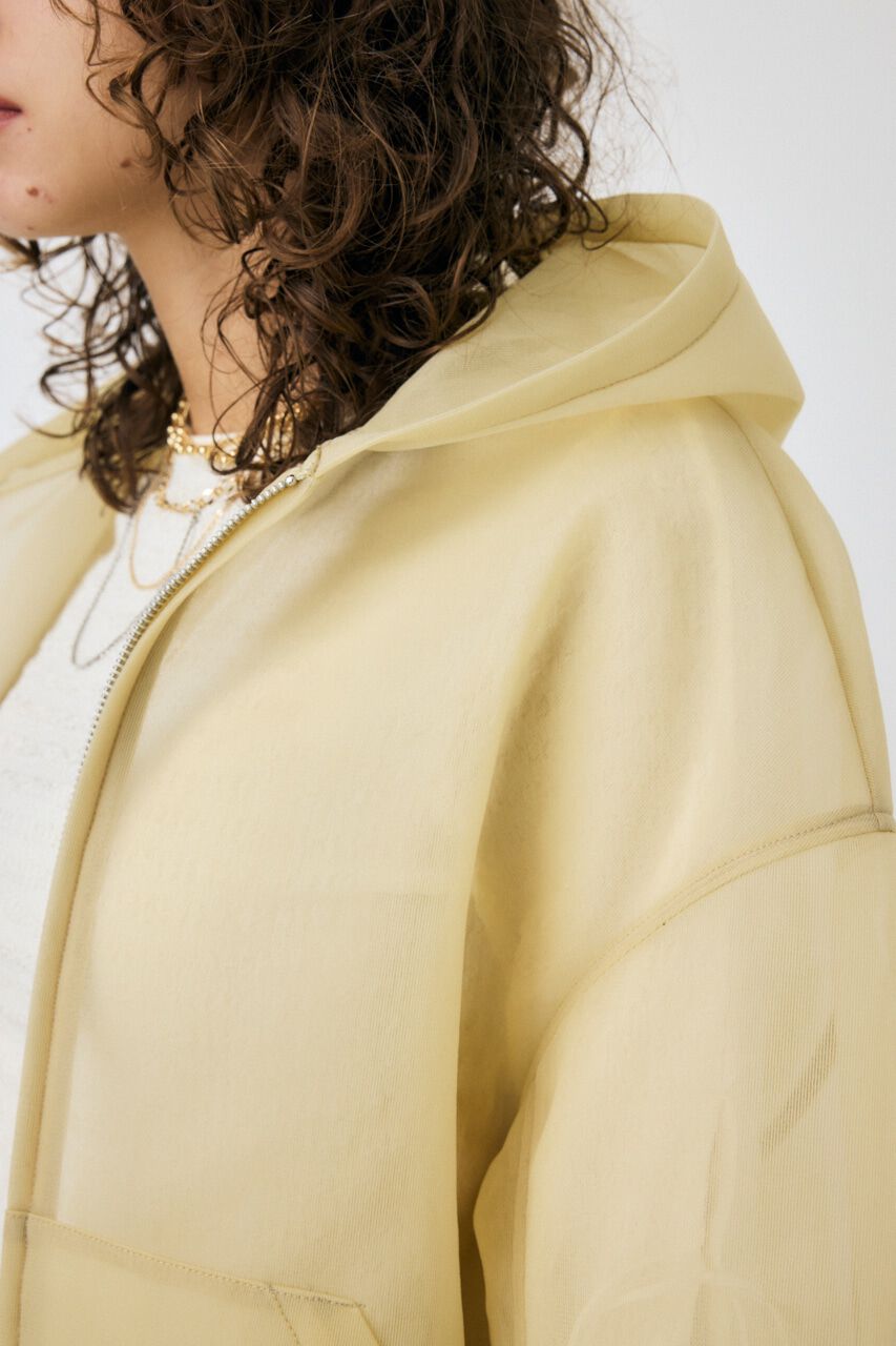 MOUSSY「SHEER CARDBOARD ジップアップフーディ」|パーカー|