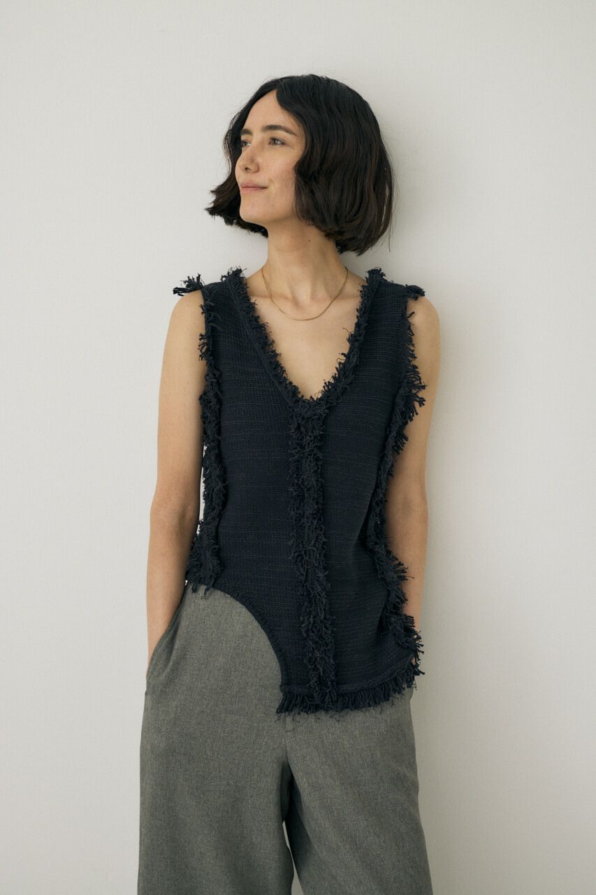 MOUSSY「ツイードニットタンクトップ　オーガニックコットン使用」|タンクトップ|