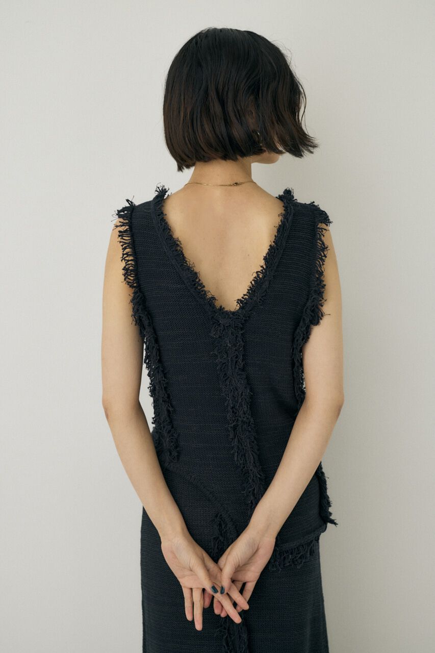 MOUSSY「ツイードニットタンクトップ　オーガニックコットン使用」|タンクトップ|