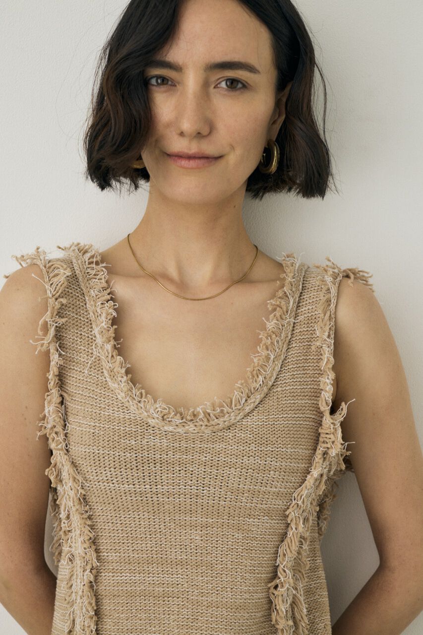 MOUSSY「ツイードニットタンクトップ　オーガニックコットン使用」|タンクトップ|