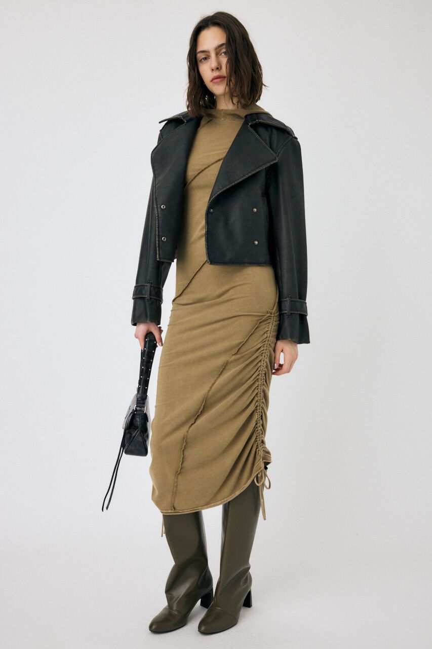 MOUSSY「F/LEATHER SHORT トレンチジャケット」|その他|