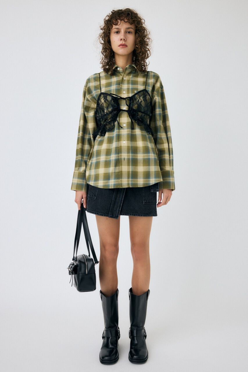 MOUSSY「LACY BUSTIER レイヤードシャツ」|シャツ・ブラウス|