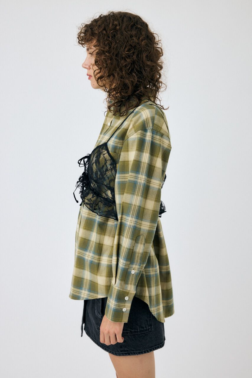 MOUSSY「LACY BUSTIER レイヤードシャツ」|シャツ・ブラウス|