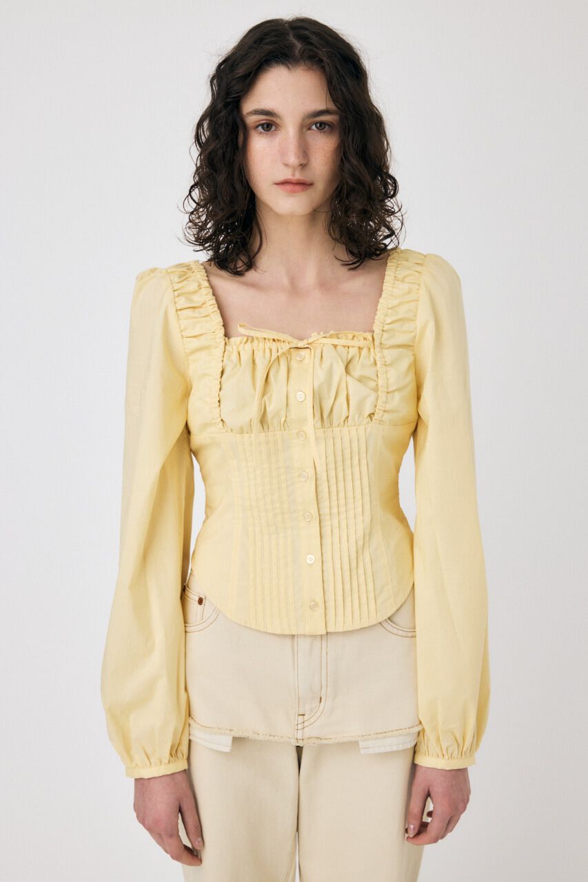 MOUSSY「PUFF SLEEVE CORSET FIT ブラウス」|シャツ・ブラウス|