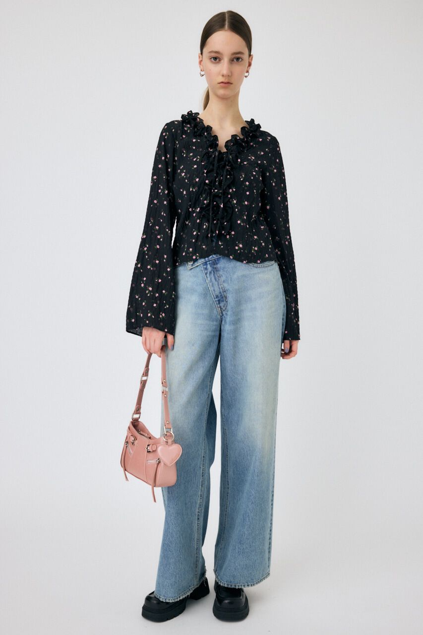 MOUSSY「LACE UP RUFFLE ブラウス」|シャツ・ブラウス|