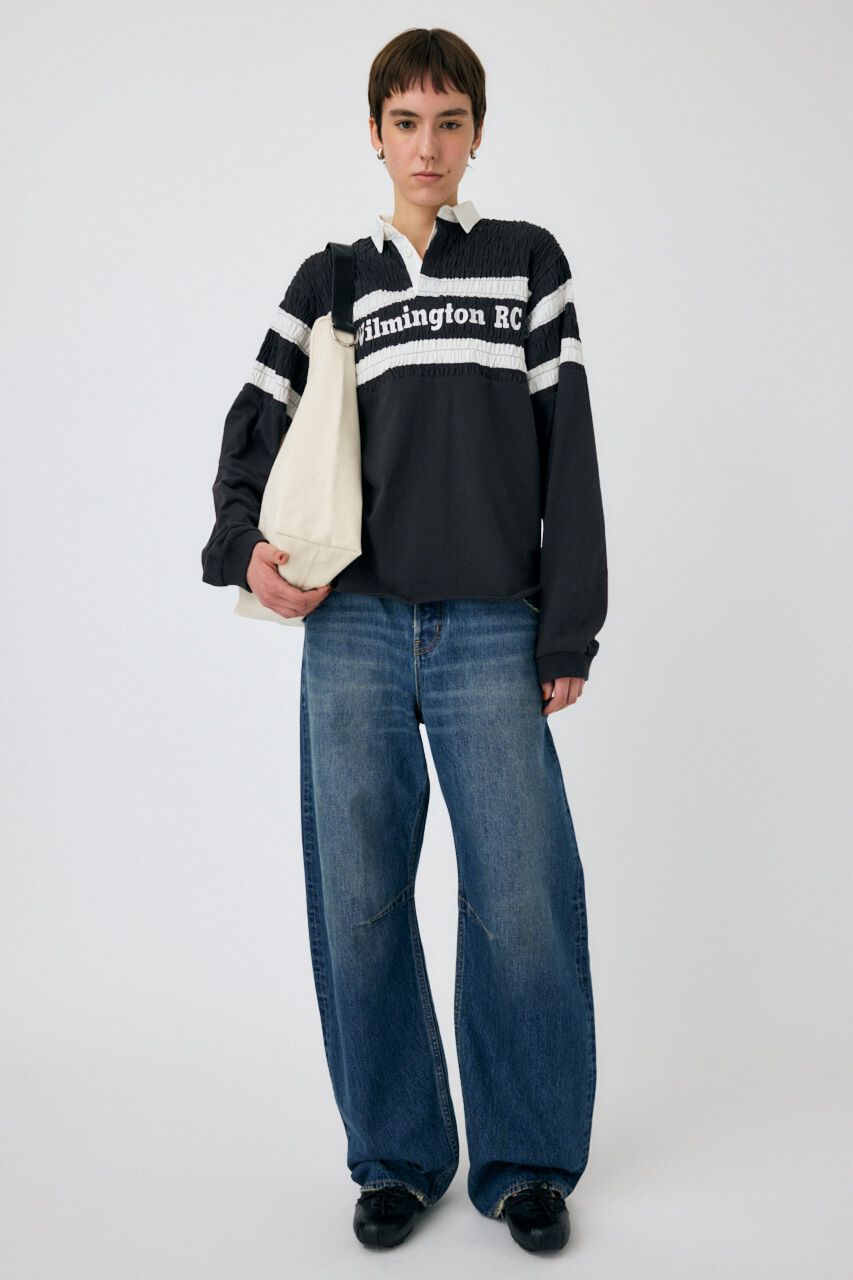 MOUSSY「SHIRRING RUGBY シャツ」|Tシャツ・カットソー|