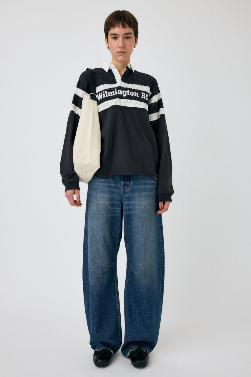 MOUSSY「SHIRRING RUGBY シャツ」|Tシャツ・カットソー|