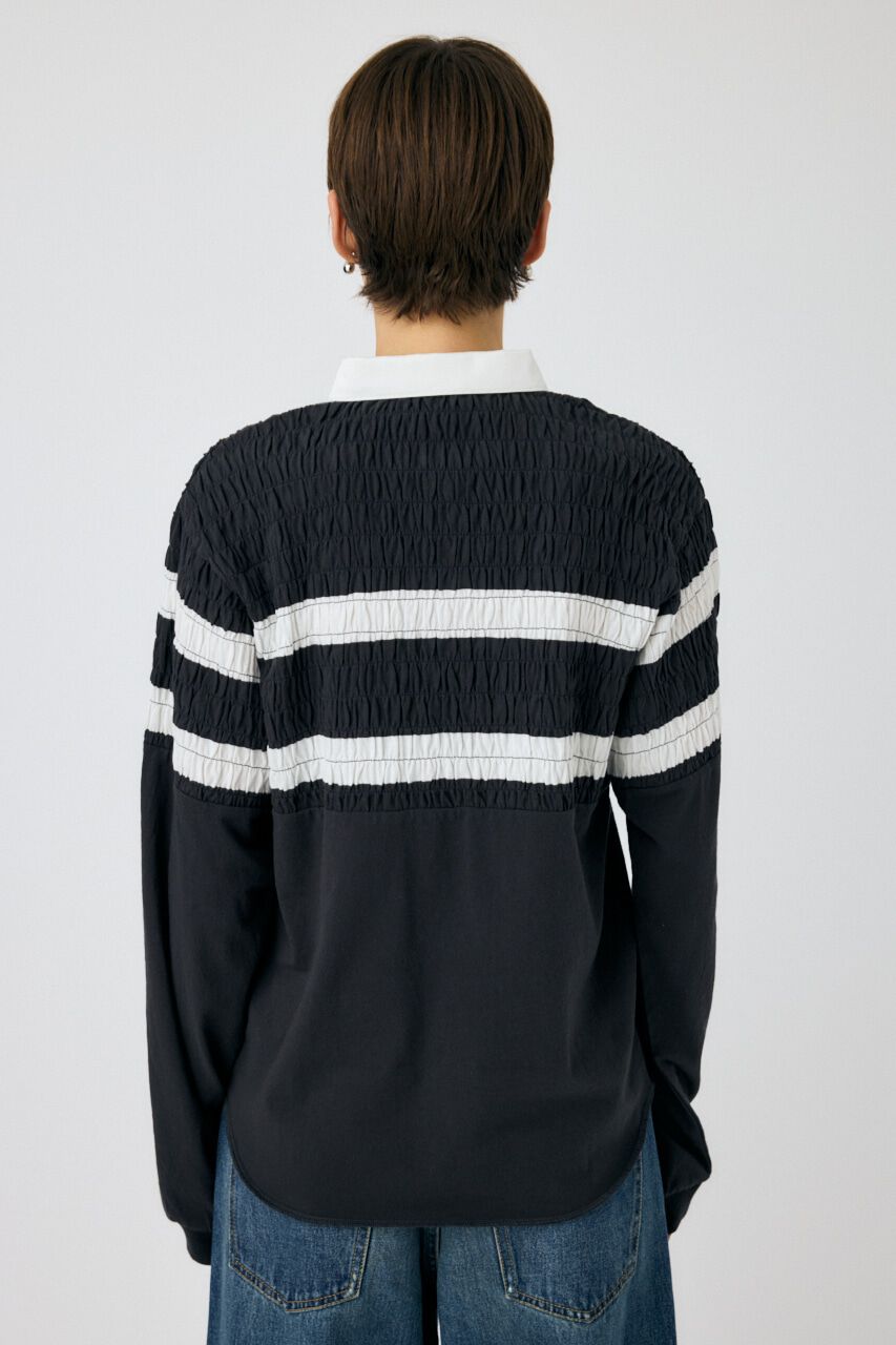 MOUSSY「SHIRRING RUGBY シャツ」|Tシャツ・カットソー|