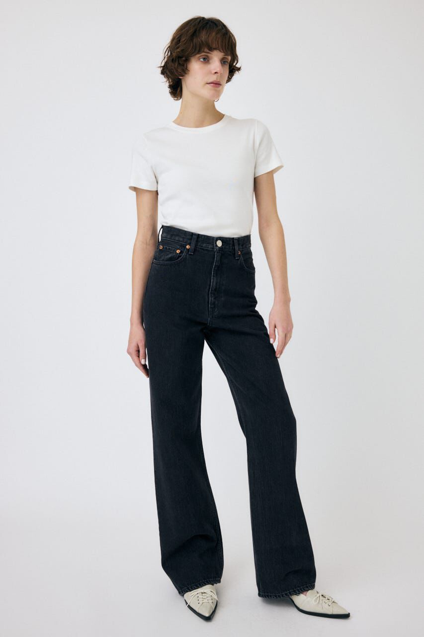 MOUSSY「HW 90S BLK STRAIGHT」|デニム|