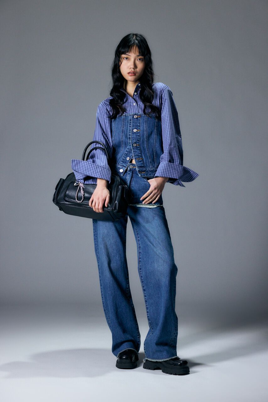 MOUSSY「DENIM BARE ビスチェ」|チューブトップ|