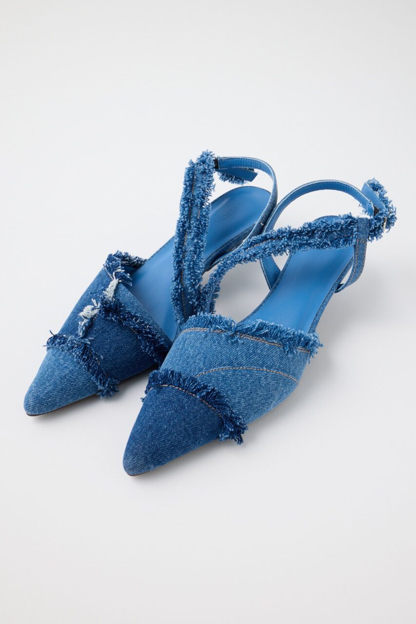 MOUSSY「REMAKE DENIM POINTY HEEL パンプス」|スリッポン|