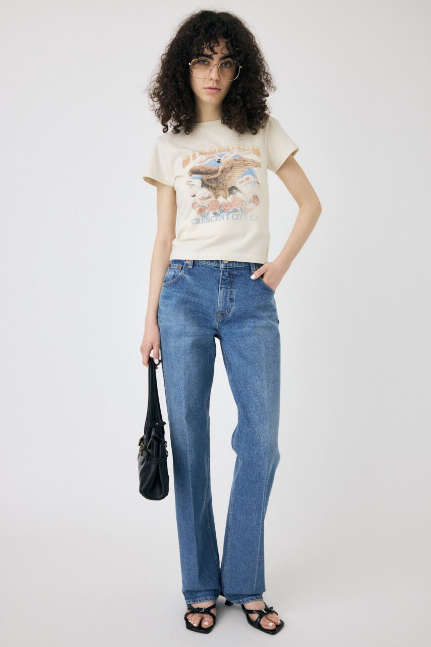 MOUSSY「MVS CENTER PRESS ストレートデニム」|デニム|