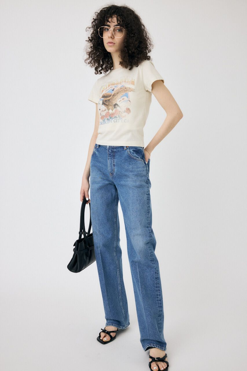 MOUSSY「MVS CENTER PRESS ストレートデニム」|デニム|