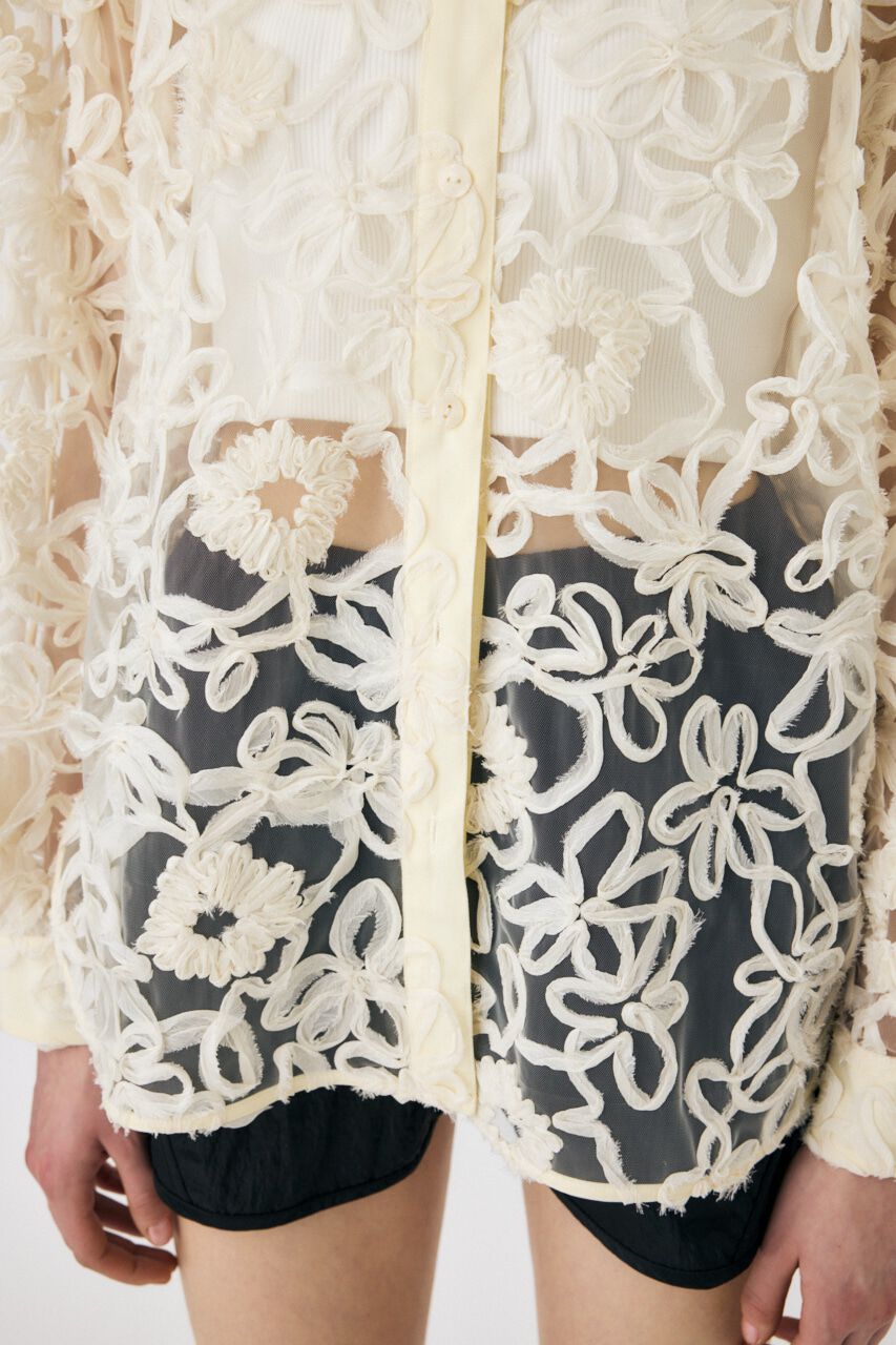 MOUSSY「RIBBON TULLE シャツ」|シャツ・ブラウス|