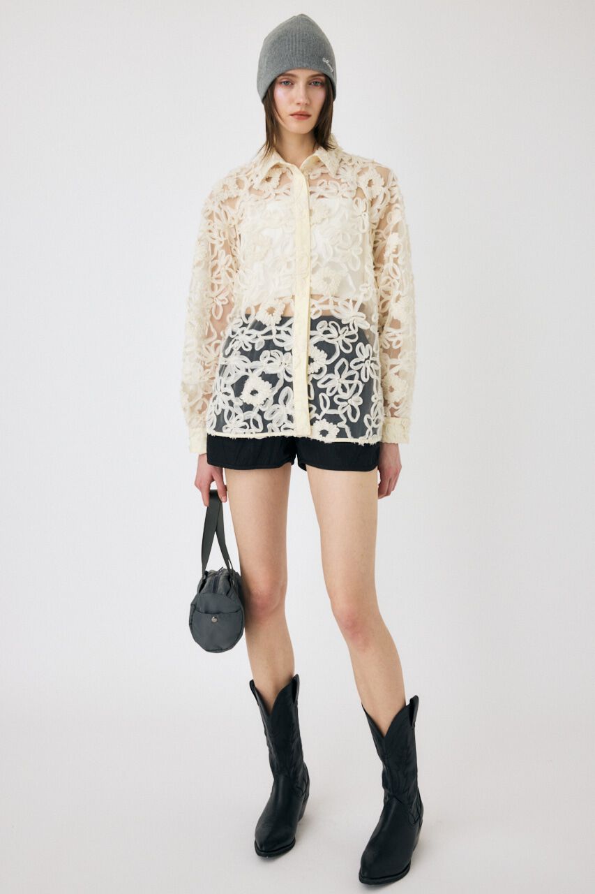 MOUSSY「RIBBON TULLE シャツ」|シャツ・ブラウス|