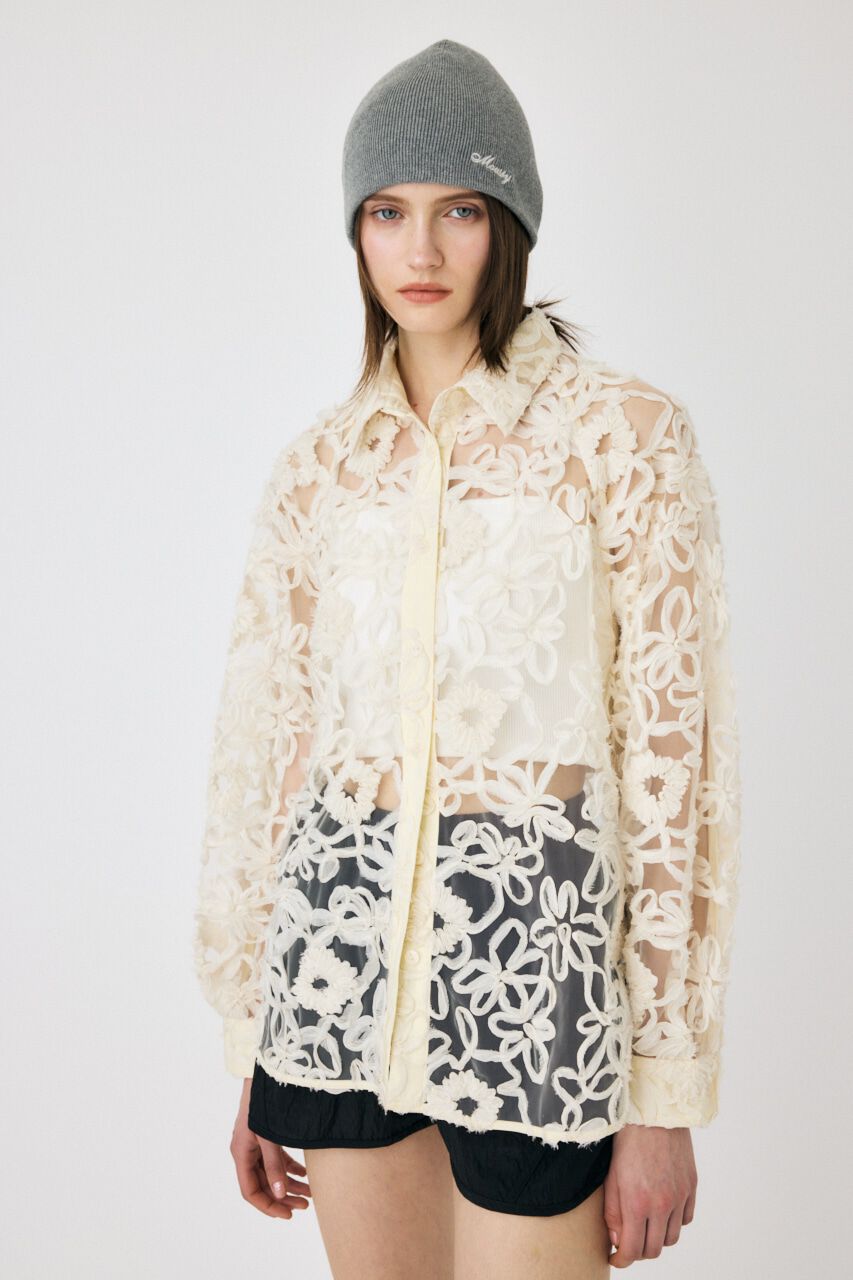 MOUSSY「RIBBON TULLE シャツ」|シャツ・ブラウス|