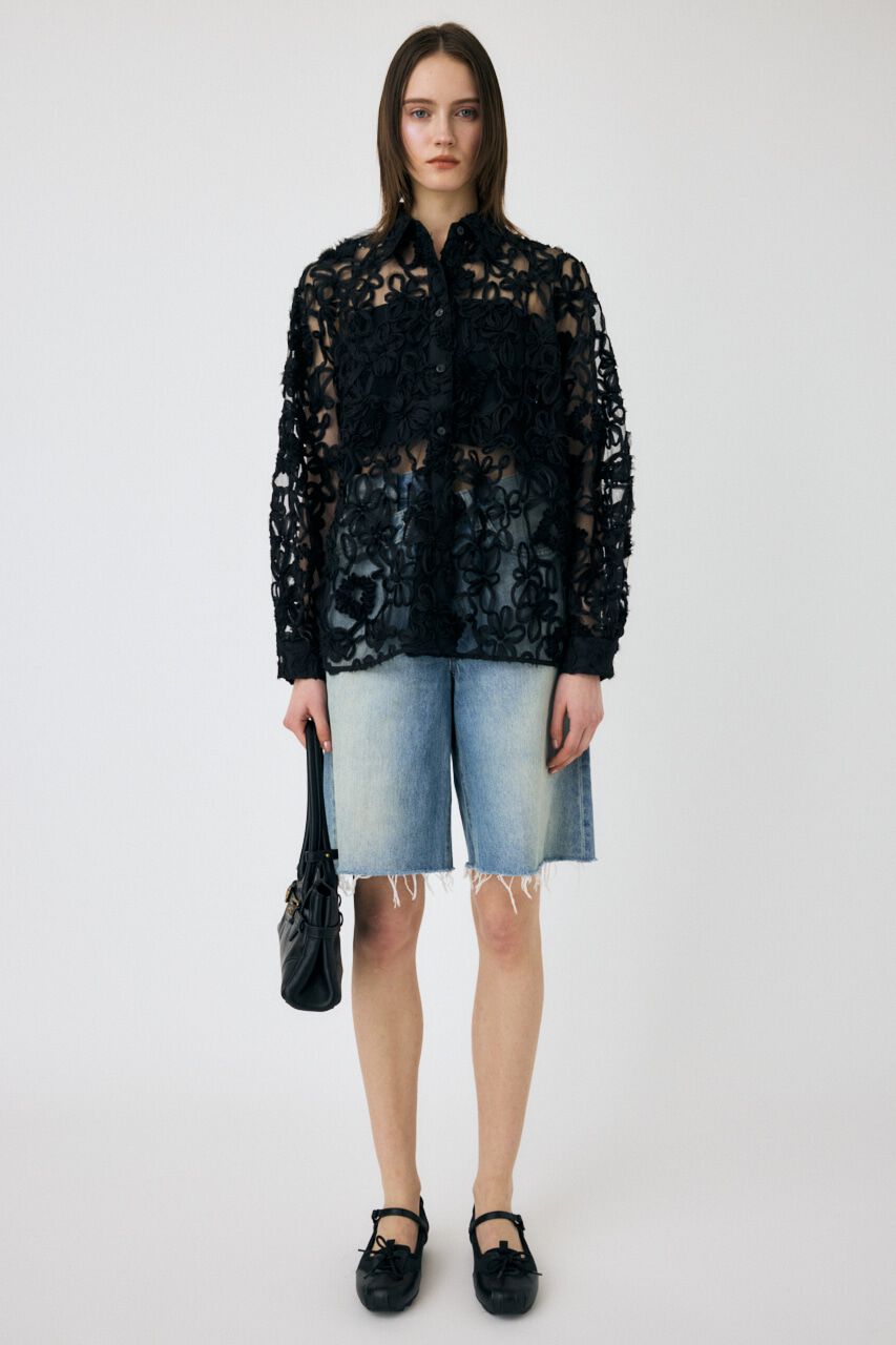 MOUSSY「RIBBON TULLE シャツ」|シャツ・ブラウス|