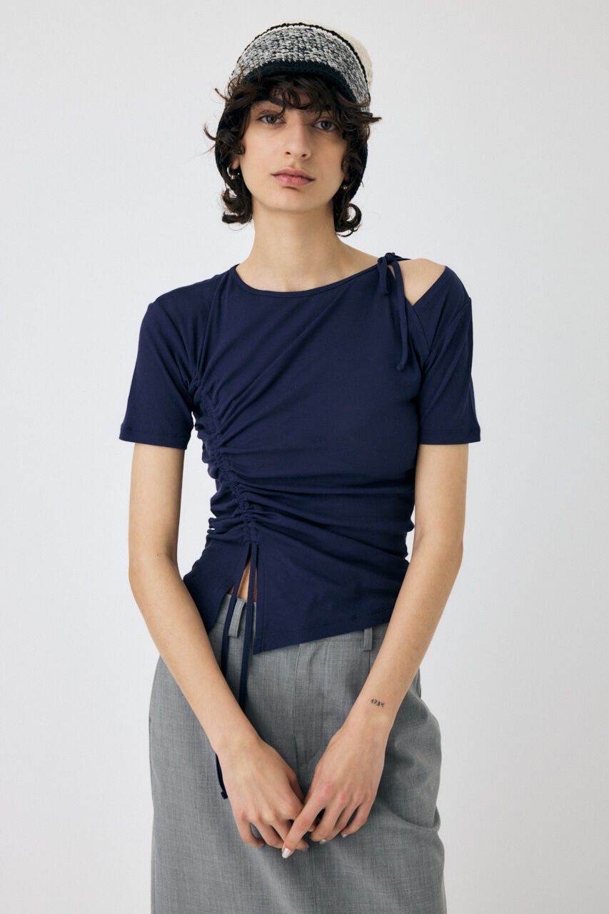 MOUSSY「ONE SHOULDER タイネック TEE」|Tシャツ・カットソー|
