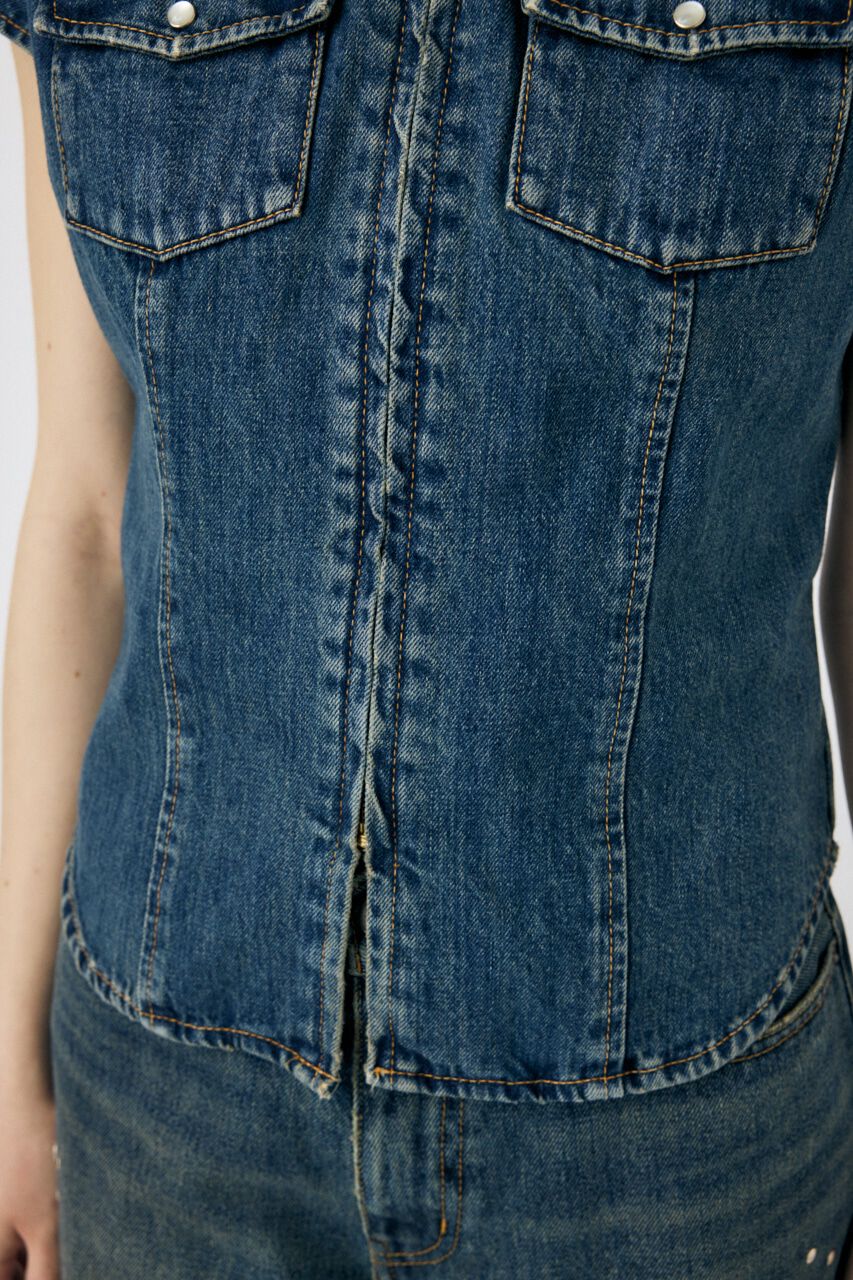 MOUSSY「CAP SLEEVE デニムシャツ」|シャツ・ブラウス|