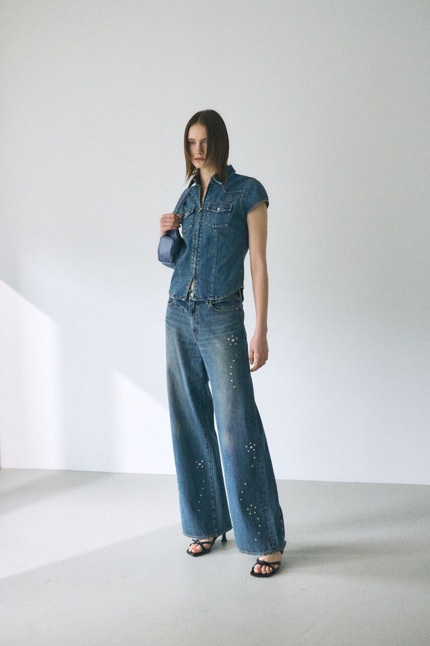 MOUSSY「CAP SLEEVE デニムシャツ」|シャツ・ブラウス|