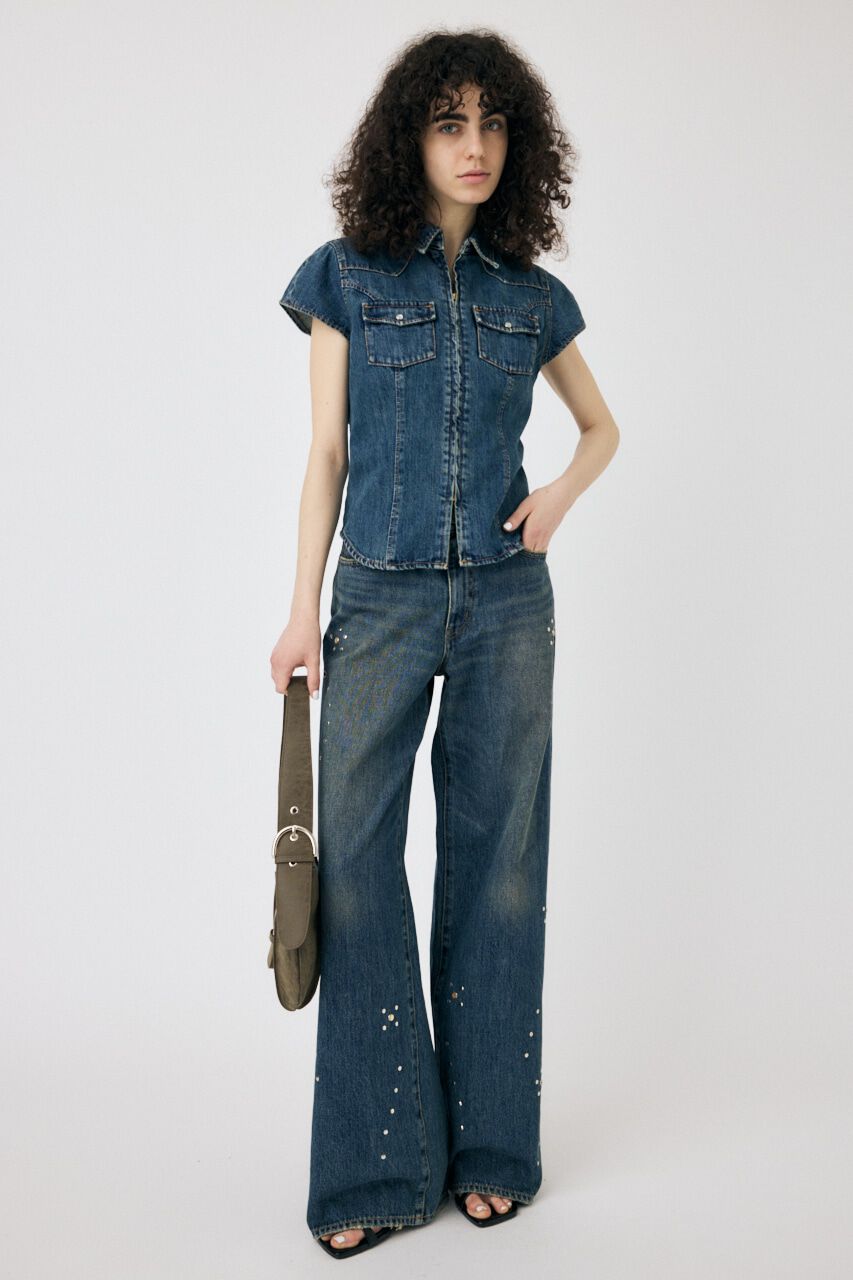 MOUSSY「CAP SLEEVE デニムシャツ」|シャツ・ブラウス|