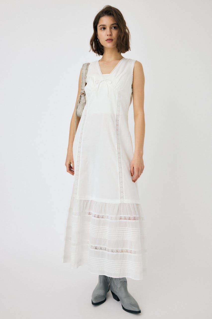 MOUSSY「LACE LONG ドレス」|ワンピース|WHT