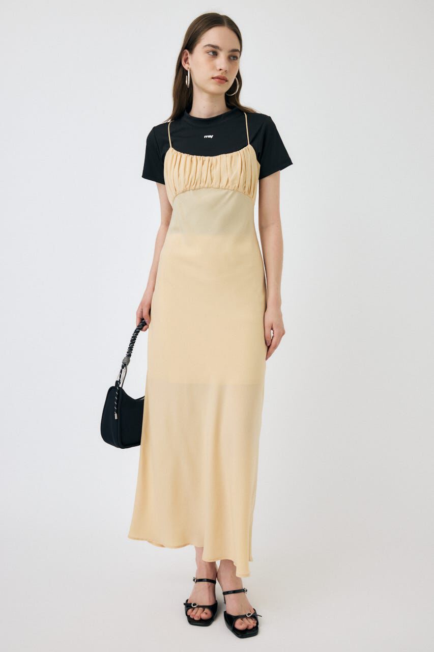 MOUSSY「DRAWSTRING STRAP SLIP ドレス」|ワンピース|