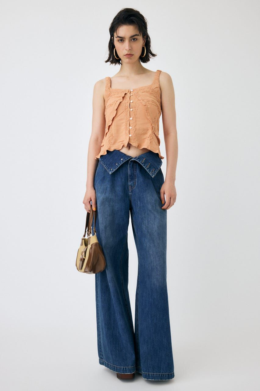 MOUSSY「BUTTON UP SMOCKING キャミ」|キャミソール|