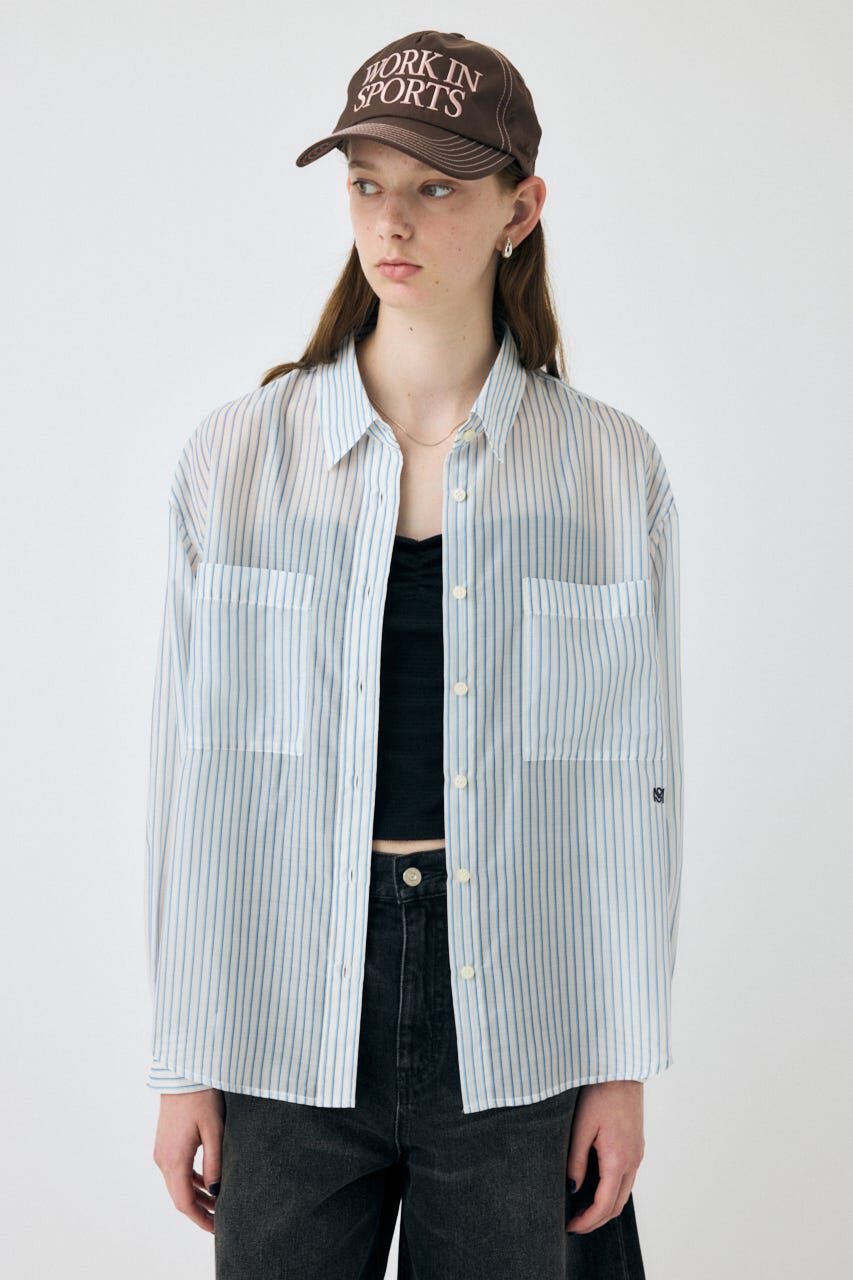 MOUSSY「OVERSIZED SHEER シャツ」|シャツ・ブラウス|
