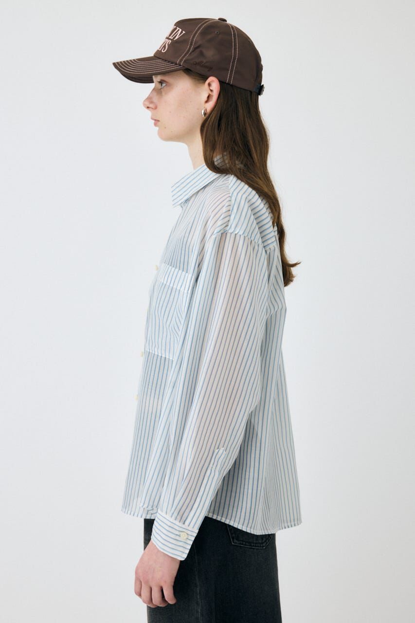 MOUSSY「OVERSIZED SHEER シャツ」|シャツ・ブラウス|