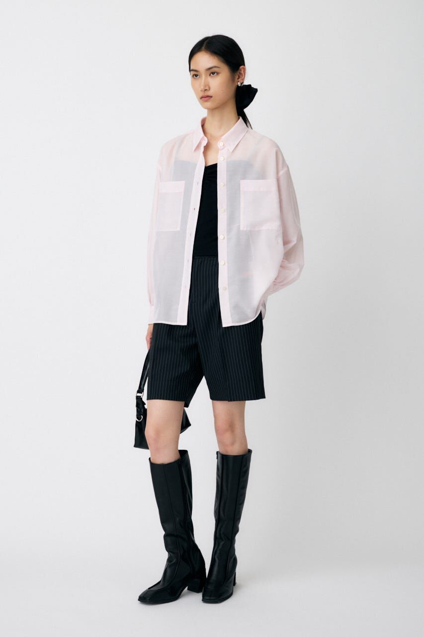MOUSSY「OVERSIZED SHEER シャツ」|シャツ・ブラウス|