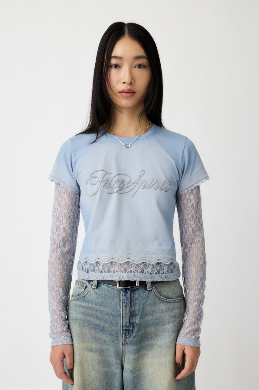 MOUSSY「LACE LAYER TEE」|Tシャツ・カットソー|