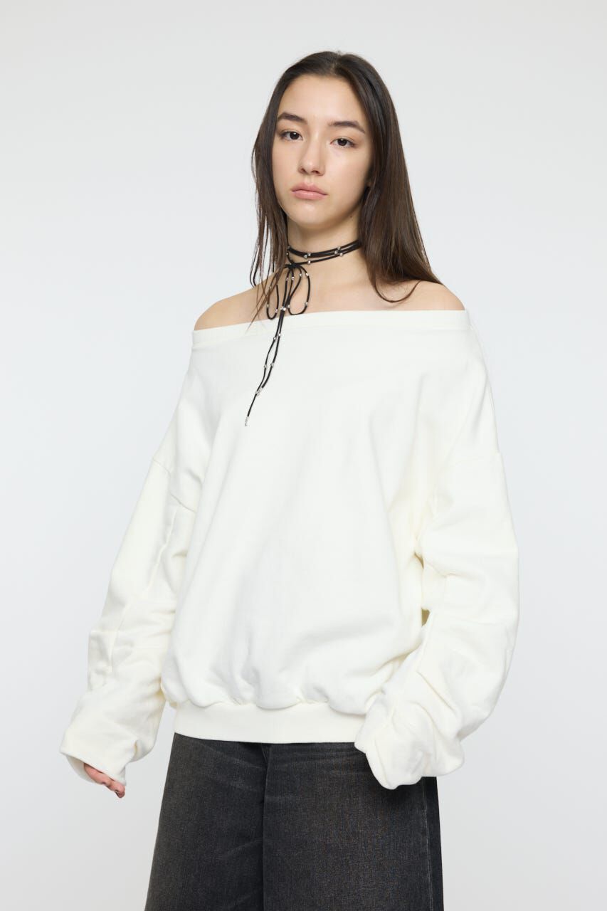MOUSSY「WASHED OFF SHOULDER スウェット」|パーカー|