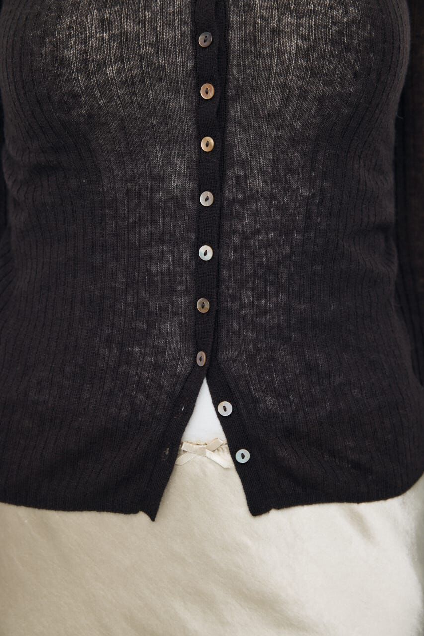 MOUSSY「SHEER KNIT SHIRT シャツ」|ニット・セーター|