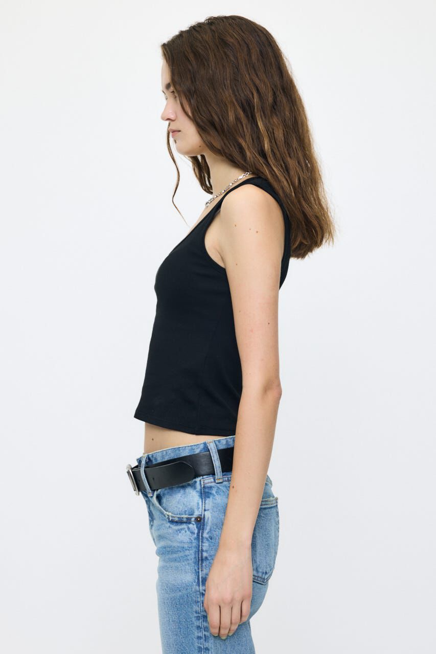MOUSSY「SUVIN GIZA SCOOP NECK タンク」|タンクトップ|